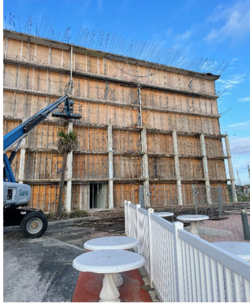 In-progress slab demolition on the North end of the building