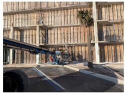 In-progress column removal at the 1st floor