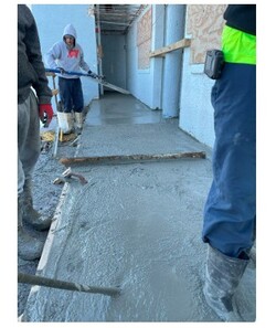 Casting 5th floor walkway slab in-progress