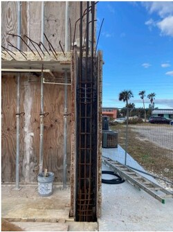 Typical column steel installation