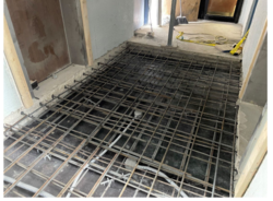 Walkway slab replacement in the elevator corridor