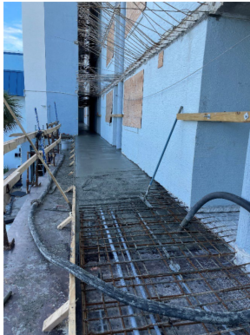 Casting 2nd floor walkway slab