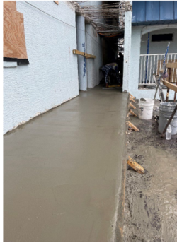 Casting 2nd floor walkway slab