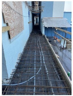 3rd floor walkway slab construction