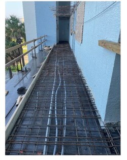 3rd floor walkway slab construction