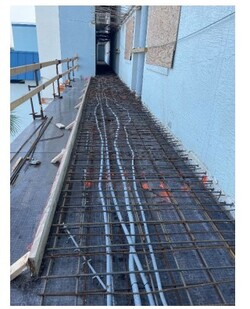 3rd floor walkway slab construction